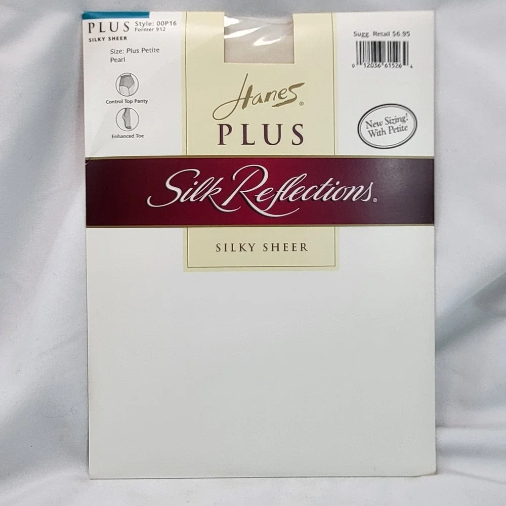 Hanes Silk Reflections Control Top Petite Plus Pearl Pantyhose Style 00P16 Sz EF